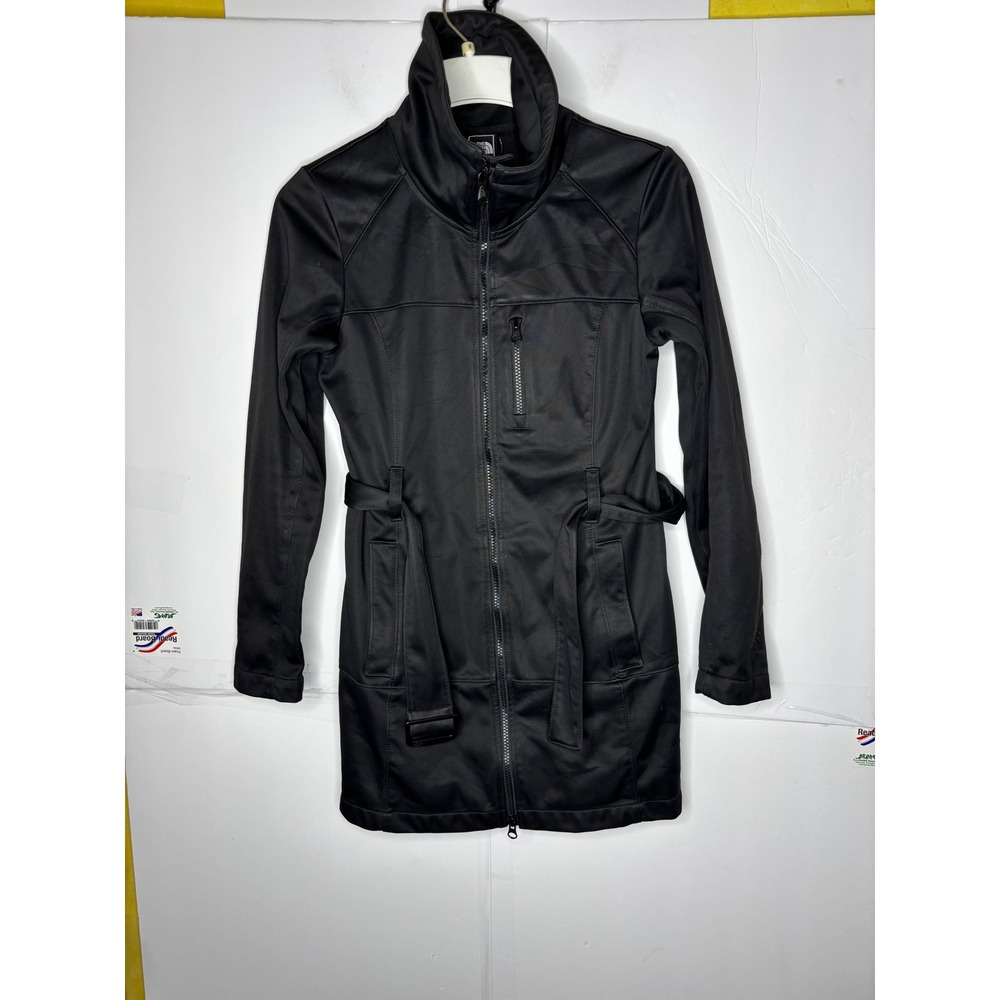 The North Face Womens Black Softshell Belted Trench Coat Jacket A4Y0 XS